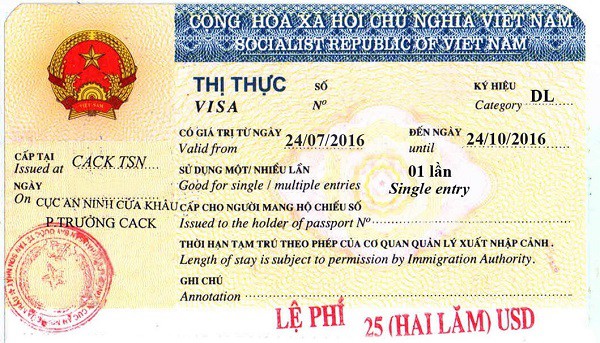 How much is a Vietnam visa?